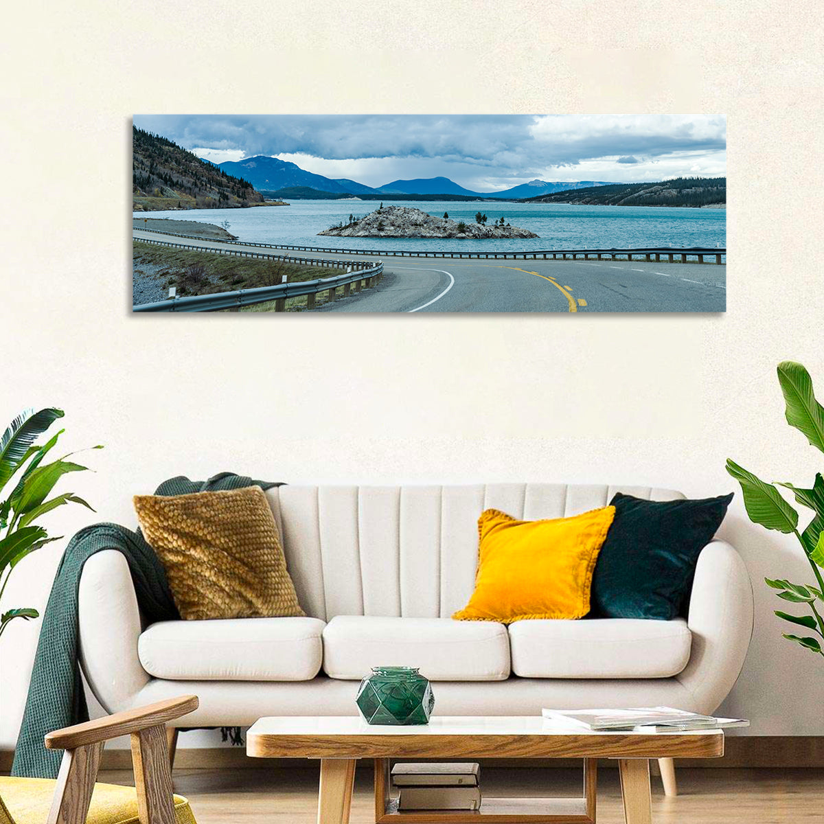 David Thompson Highway 11, Abraham Lake Wall Art in a room, panoramic