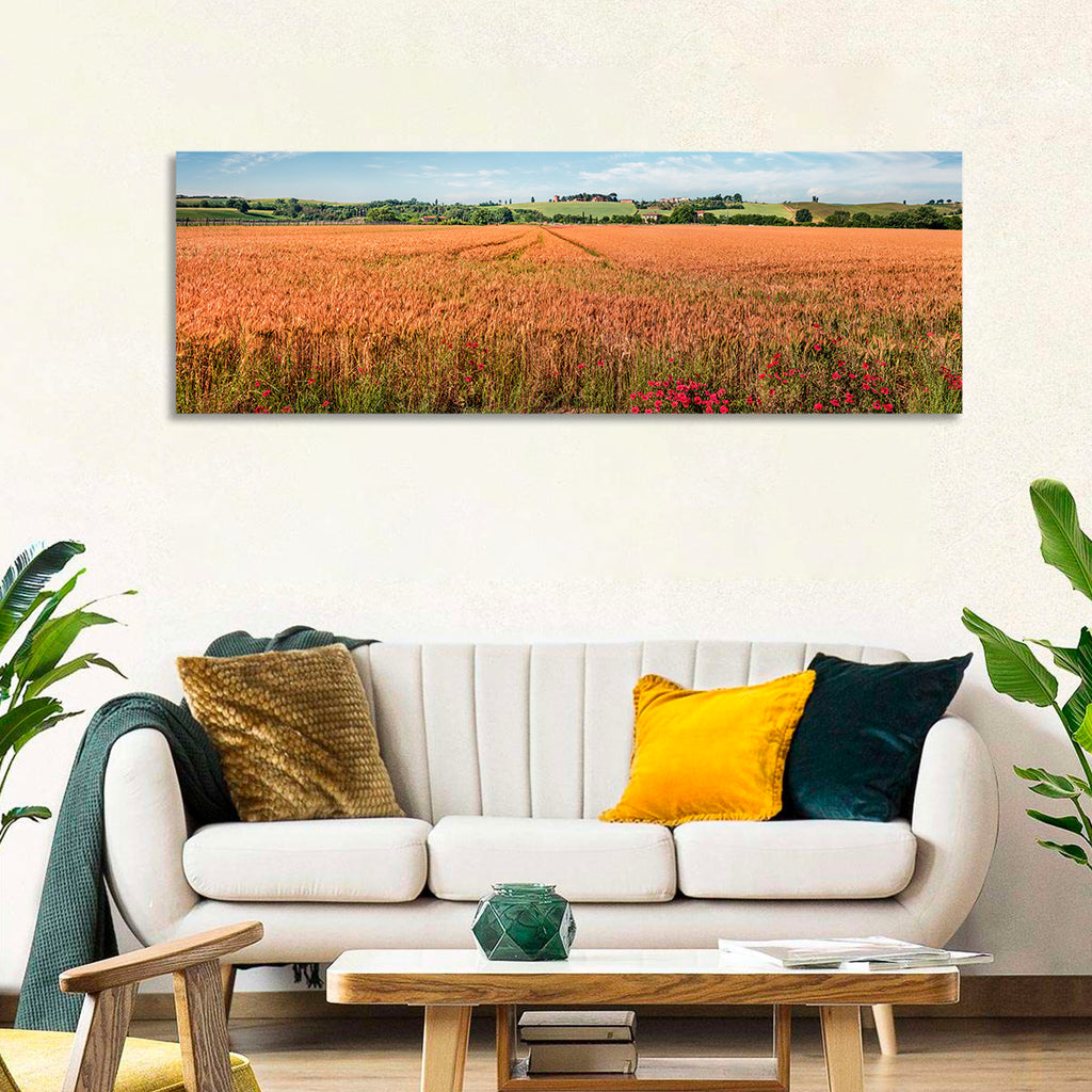 Golden Wheat Field with Poppies Wall Art