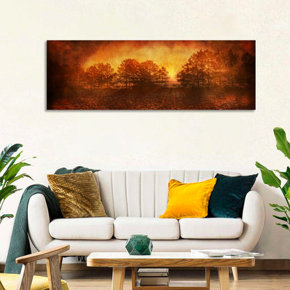 Autumn Forest Sunset Wall Art