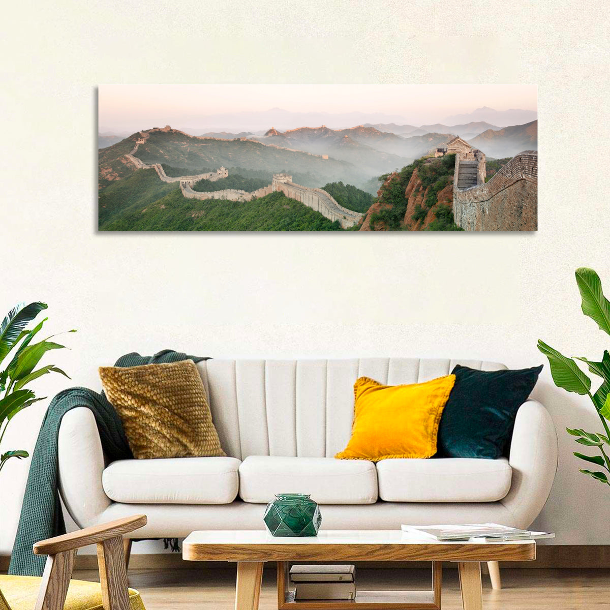 Great of China at Dawn Wall Art in a room, panoramic
