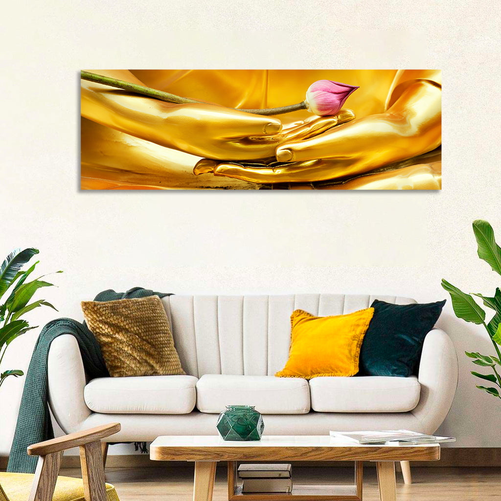 Buddha Hands with Lotus Wall Art