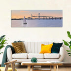 Newport Bridge at Sunset Wall Art