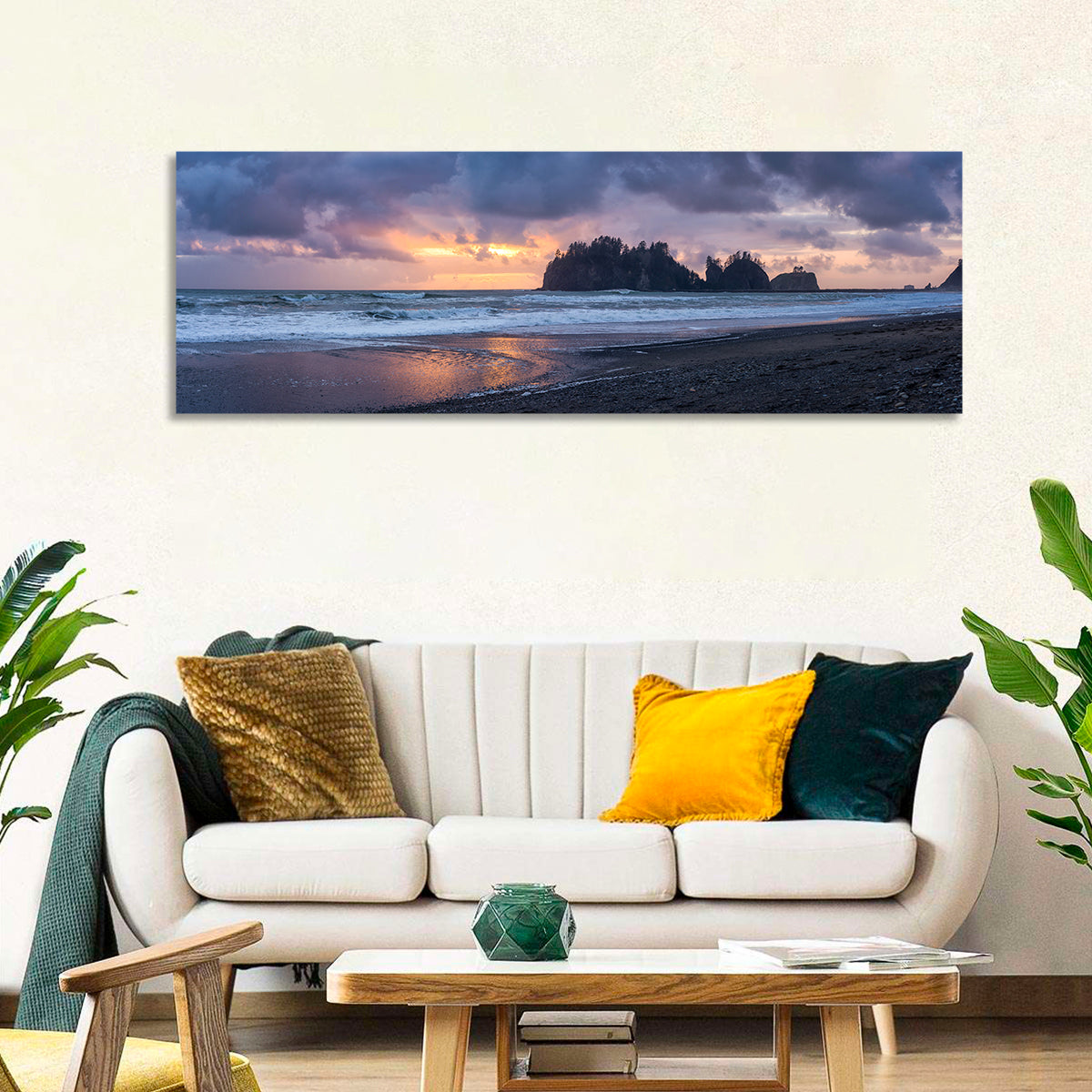 Rialto Beach Sea Stacks at Sunset Wall Art