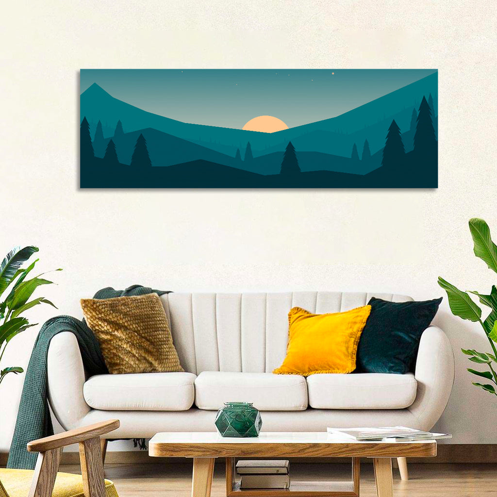 Black Forest Sunset Illustration Wall Art