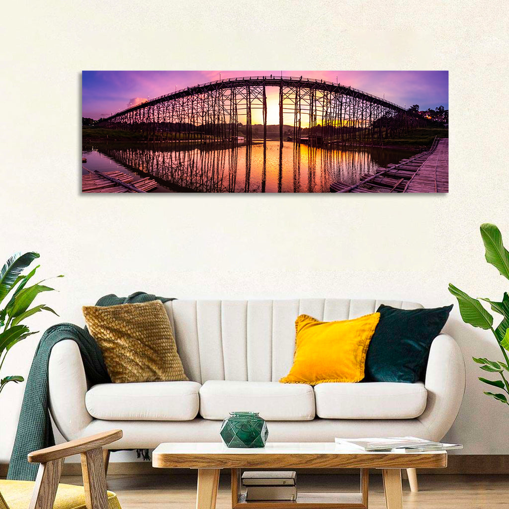 Mon Bridge Sunset, Sangkhlaburi Wall Art