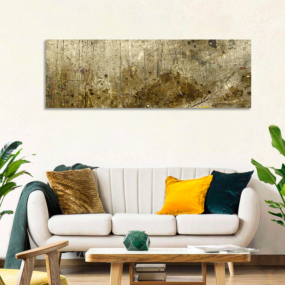 Gold Leaf Workbench Texture Abstract Wall Art