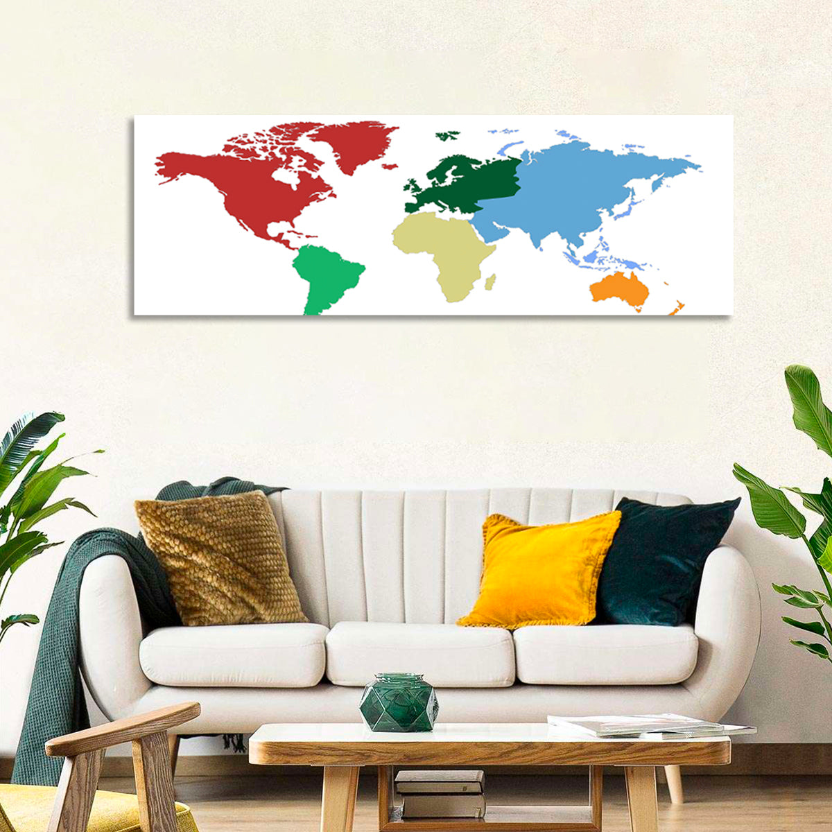 Color Coded World Map Wall Art