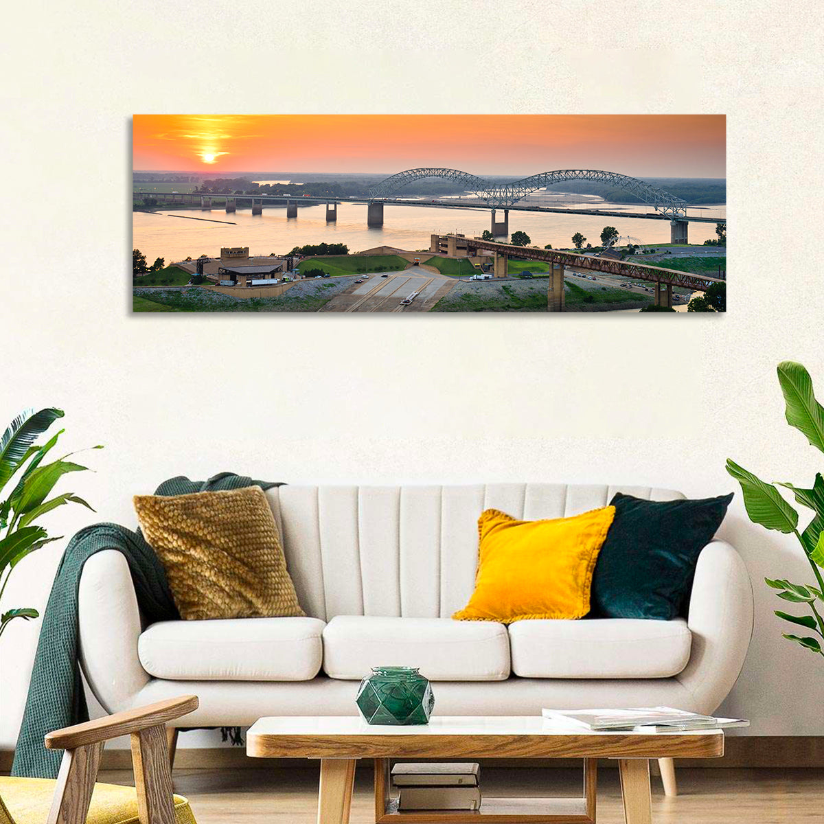 Hernando De Soto Bridge at Sunset Wall Art