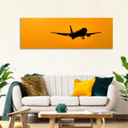 Golden Hour Airliner Silhouette Wall Art
