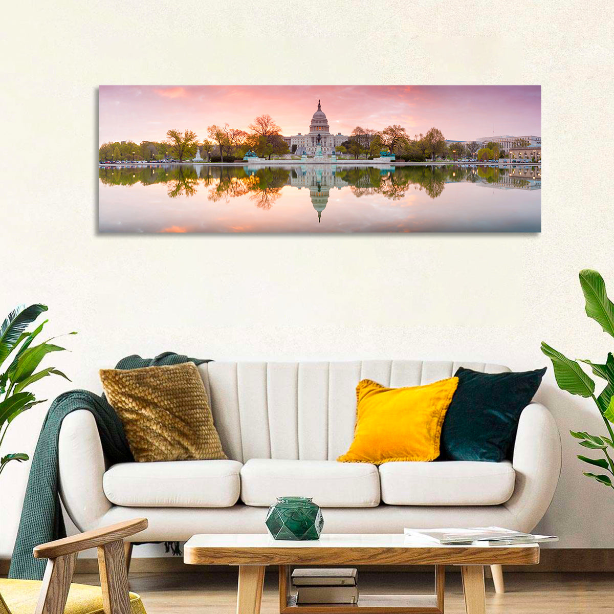 United States Capitol Sunrise Reflection Wall Art