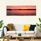 Lake James Sunset with Boat Wall Art