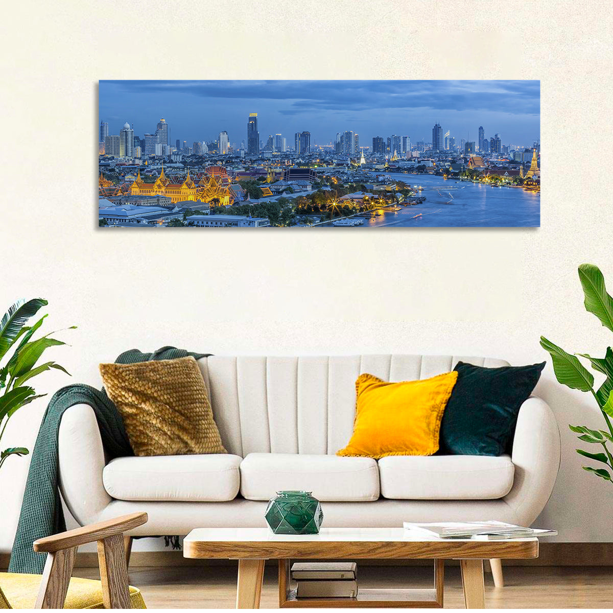 Bangkok Skyline at Blue Hour Wall Art