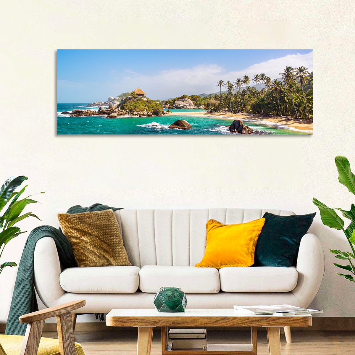 Cabo San Juan Del Guia Beach Wall Art in a room, panoramic