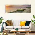 Green Rowboat at Sunrise Wall Art