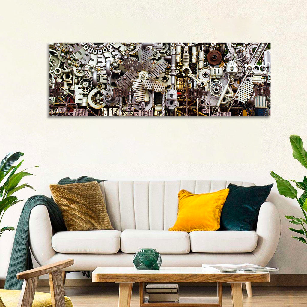 Industrial Gearwork Parts Collage Wall Art