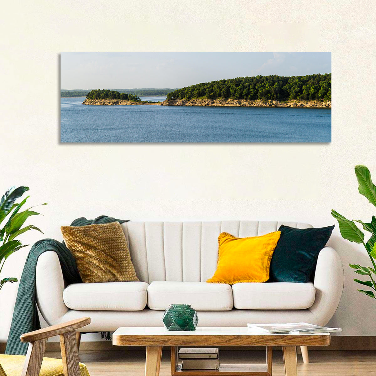 Truman Lake Peninsula Wall Art in a room, panoramic