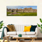 Badlands Meadow and Rock Formations Wall Art