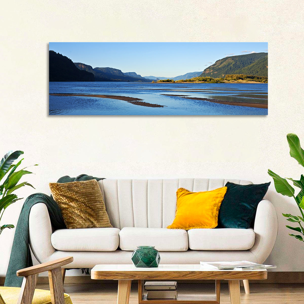 River Gorge Landscape Wall Art in a room, panoramic