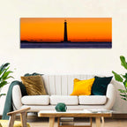 Minimalist Lighthouse Silhouette at Twilight Wall Art