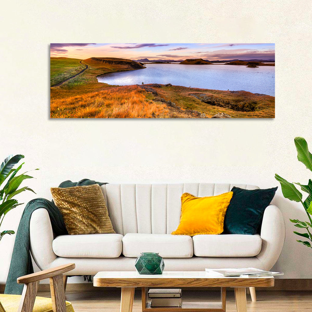 Sunset Over Lake Myvatn Wall Art
