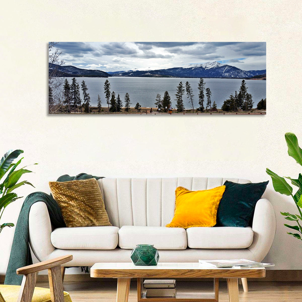 Lake Dillon, Colorado Wall Art in a room, panoramic