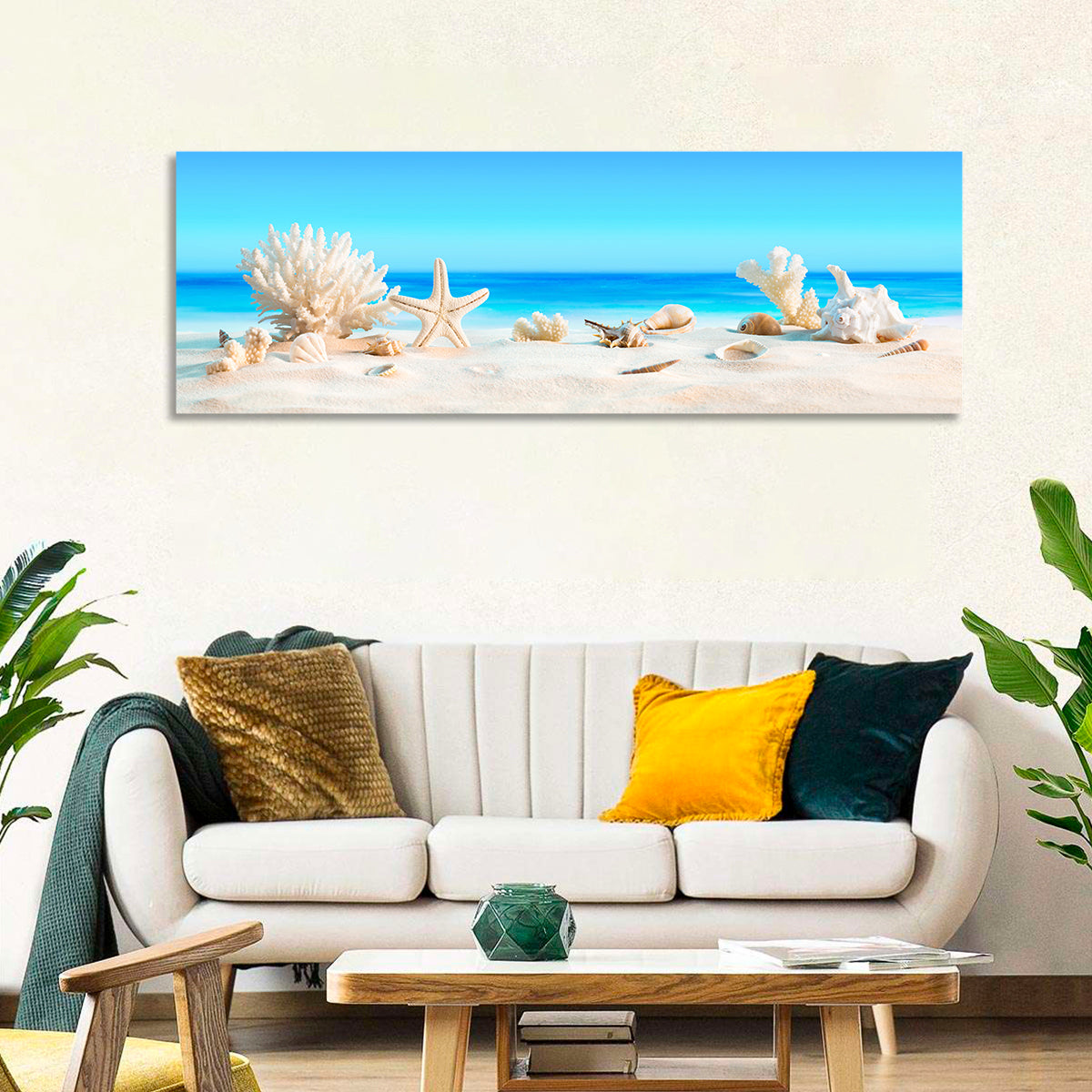 Seashells on Turquoise Shore Wall Art