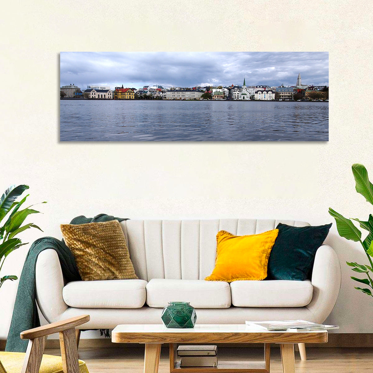 Tjörnin Reykjavik Skyline Wall Art