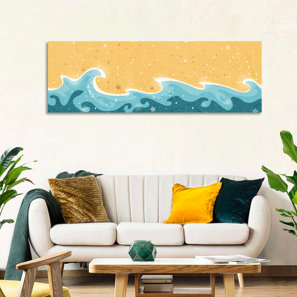 Whimsical Starry Waves Abstract Wall Art
