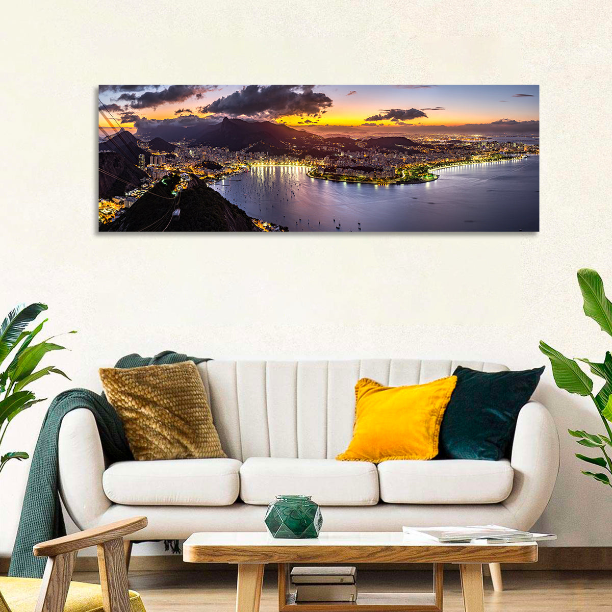 Rio De Janeiro Night Skyline Wall Art
