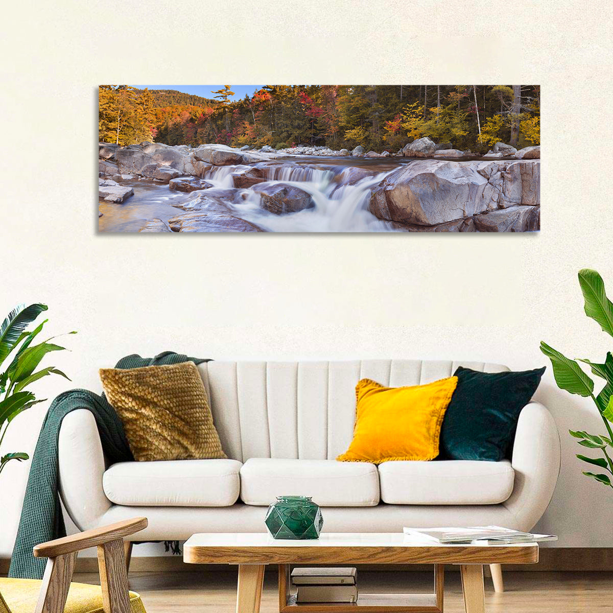 White Mountain Autumn River Wall Art