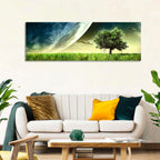Alien Meadow Under a Giant Planet Wall Art
