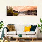 Cloudy Lake at Golden Hour Wall Art