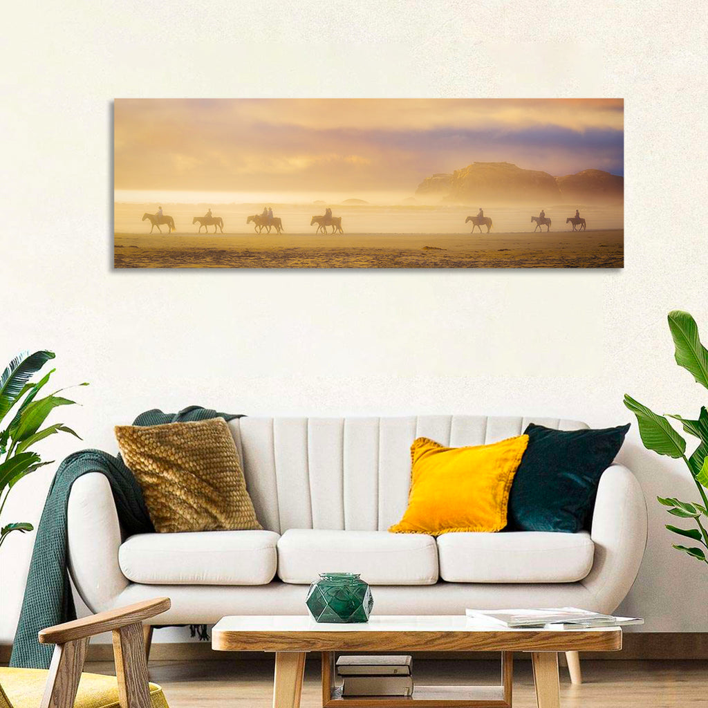 Misty Beach Horseback Riders Wall Art