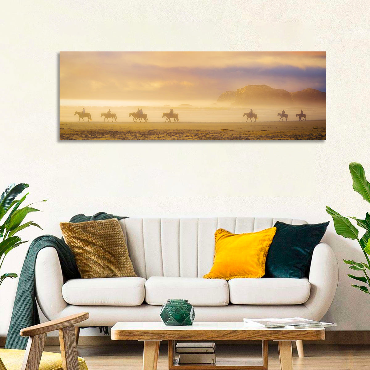 Misty Beach Horseback Riders Wall Art