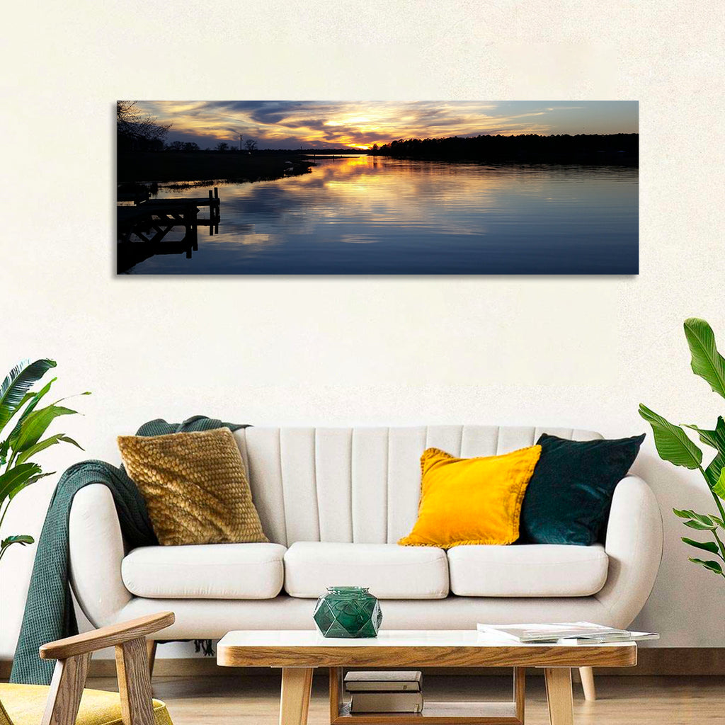 Lake Palestine Pier at Sunset Wall Art