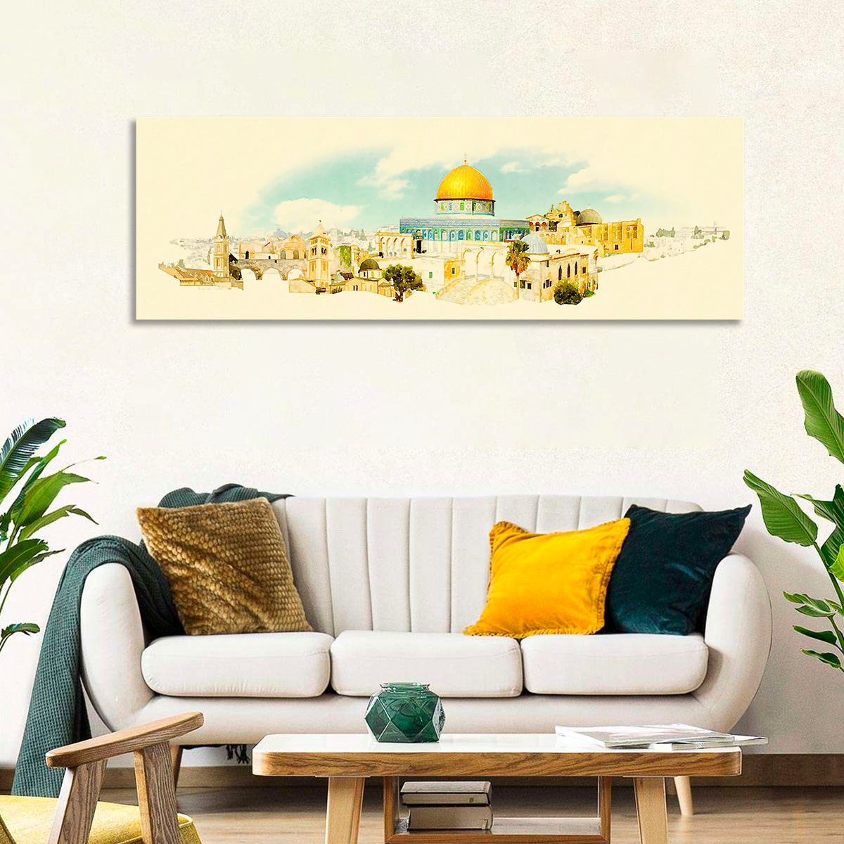 Golden Dome of the Rock, Jerusalem Wall Art in a room, panoramic