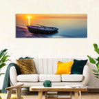 Rowboat Sunrise Seascape Wall Art