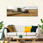 Wheat Harvest with Combine and Tractor Wall Art