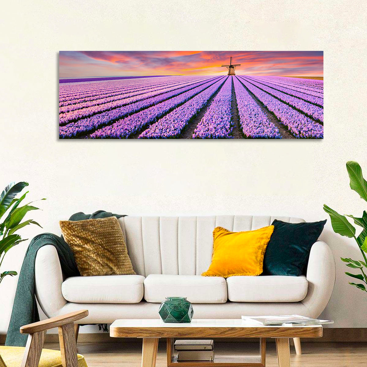 Hyacinth Field at Sunset Wall Art