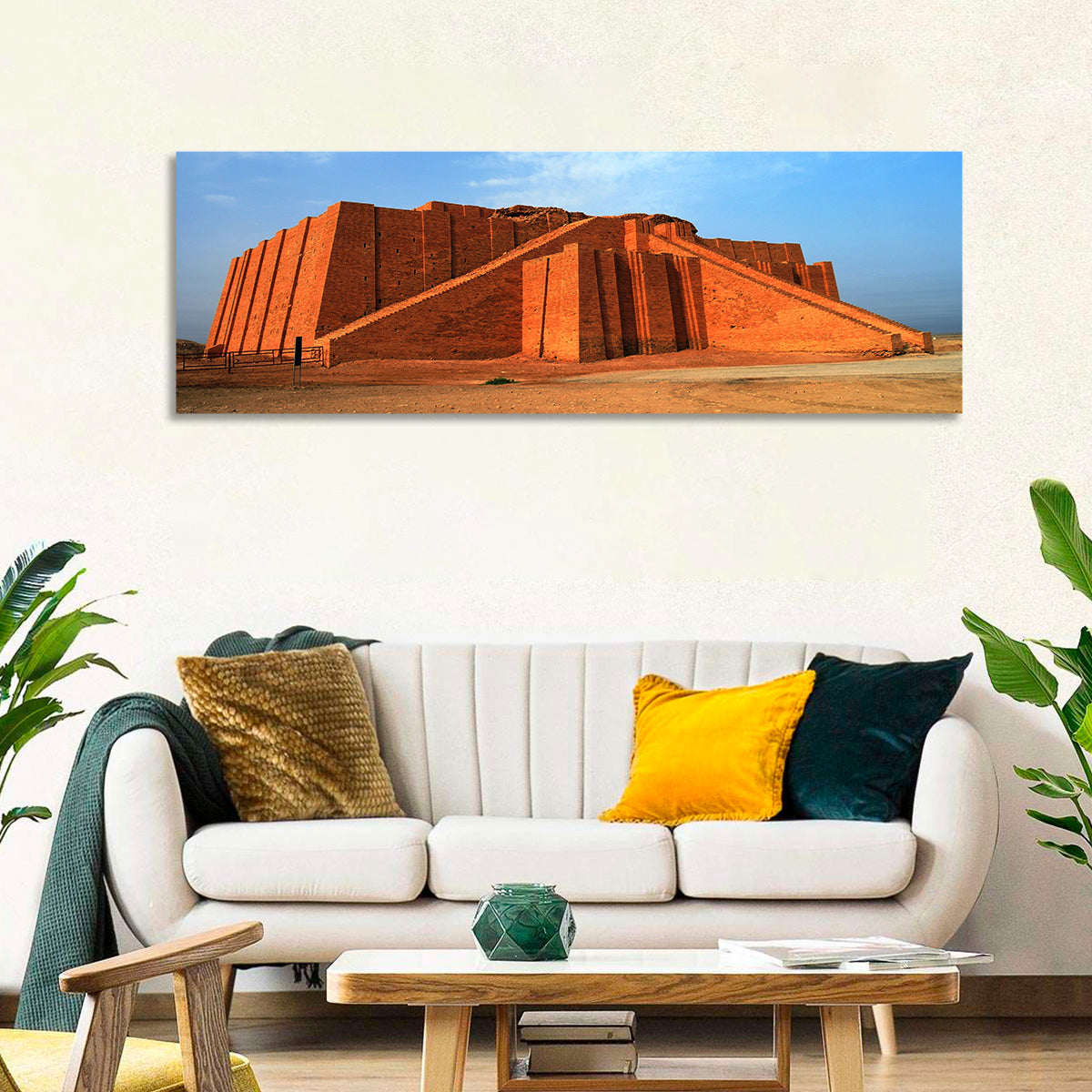 Great Ziggurat of Ur Wall Art in a room, panoramic