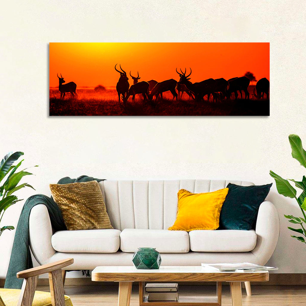 Antelope Herd at Sunset Wall Art