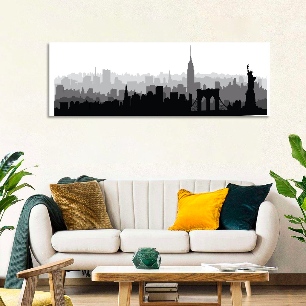 New York Skyline Silhouette Wall Art