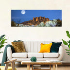 Moonlit Superstition Mountains Arizona Wall Art