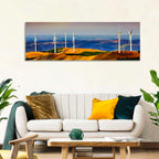 Golden Hour Wind Turbines Wall Art