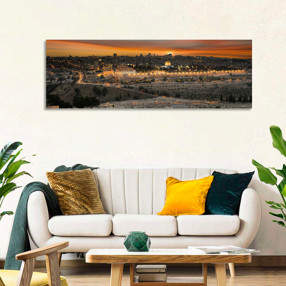 Jerusalem Sunset Over Temple Mount Wall Art