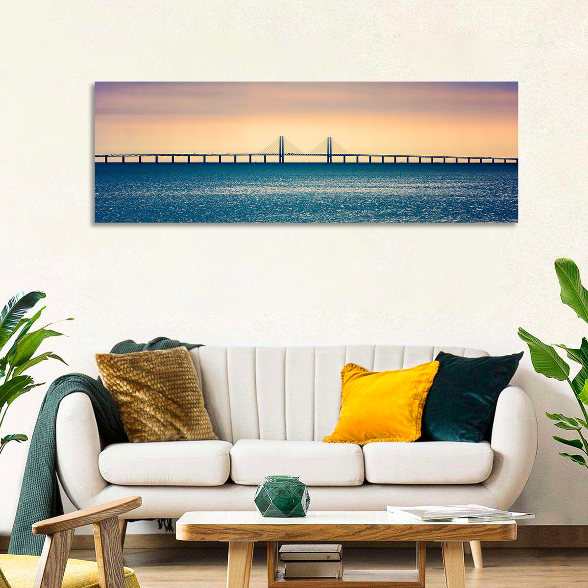 Øresund Bridge at Sunset Wall Art