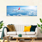 Airplane Over Blue Cloudscape Wall Art