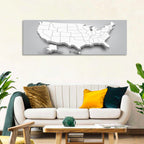 3d USA Map with Alaska and Hawaii Wall Art