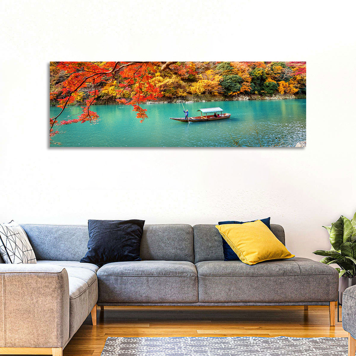 Hozugawa River, Kyoto Wall Art in a room, panoramic