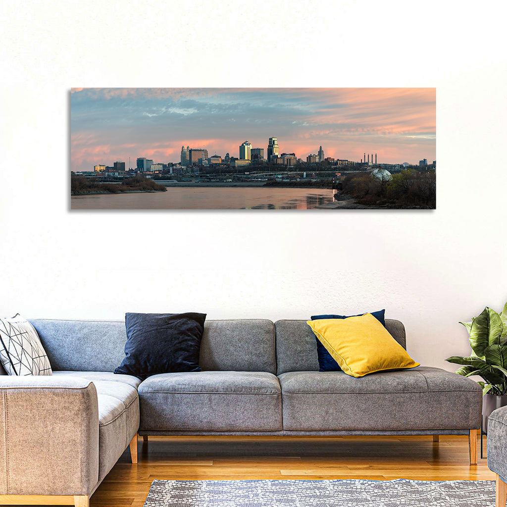 Kansas City Sunset Skyline Wall Art